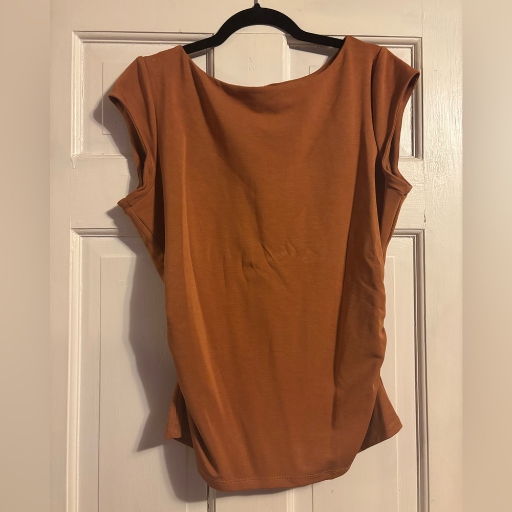 DR2 Rust-Toned Cap Sleeve Boatneck Tee